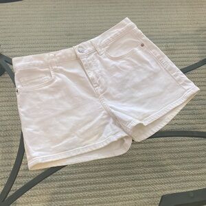 Current Elliot white denim shorts